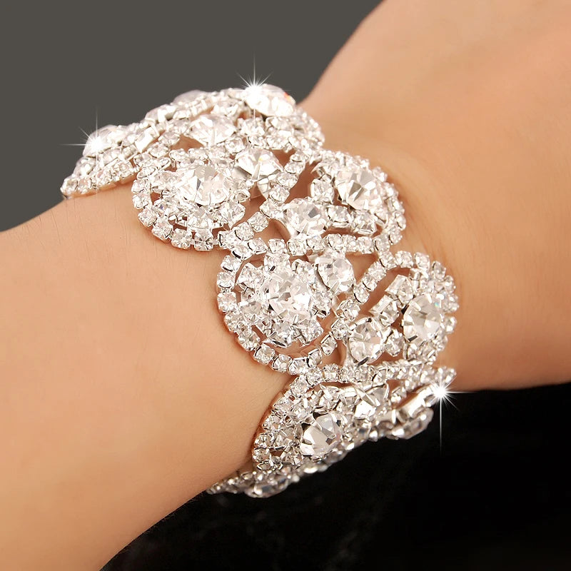 Bracelet Femme Luxe en Argent 925 – Cristaux Zircon Brillants | Bijou Mariage, Soirée ou Cérémonie Élégante