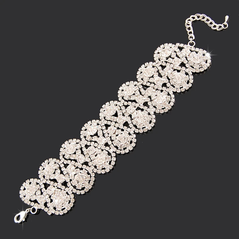 Bracelet Femme Luxe en Argent 925 – Cristaux Zircon Brillants | Bijou Mariage, Soirée ou Cérémonie Élégante