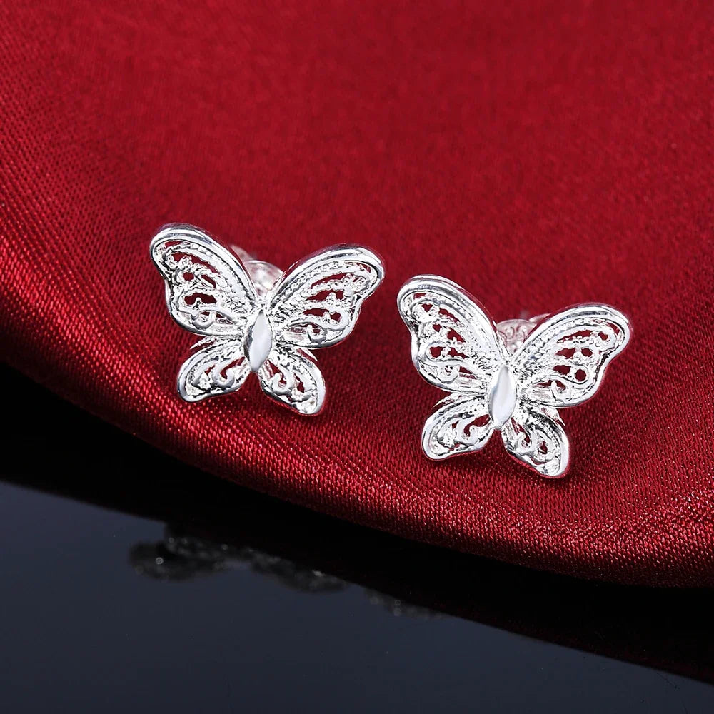 Boucles d’Oreilles Papillon en Argent 925 – Élégance Féminine & Charme Étincelant | Bijou de Luxe pour Femme