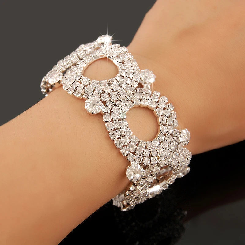 Bracelet Femme Luxe en Argent 925 – Cristaux Zircon Brillants | Bijou Mariage, Soirée ou Cérémonie Élégante