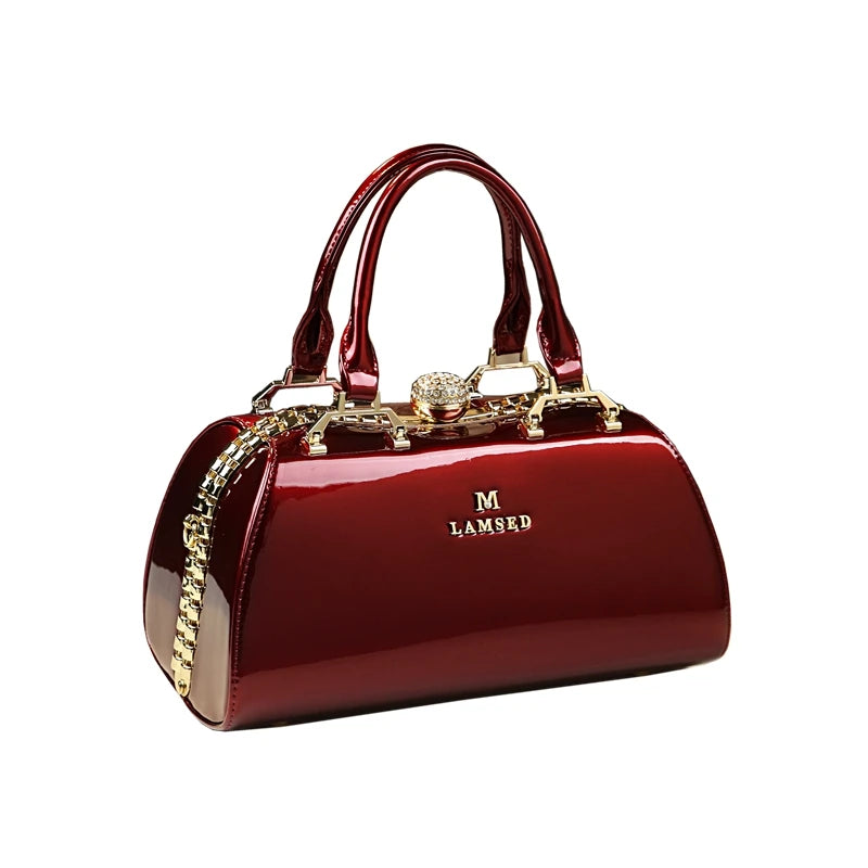 Sac à Main Femme Luxe Élégant – Grand Format avec Détails Dorés | Poignée Rigide & Bandoulière Chic – Mariage, Soirée, Cérémonie