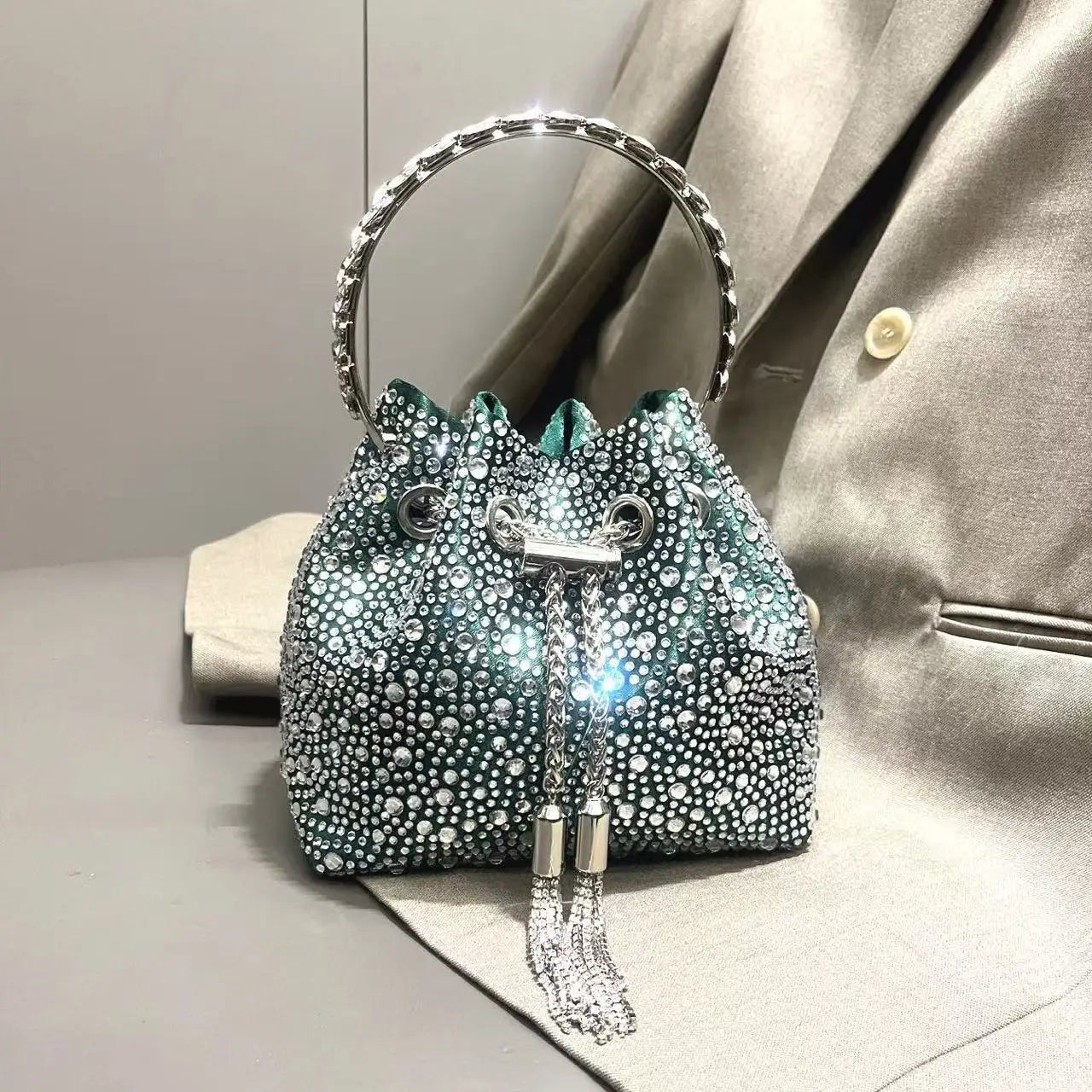 Sac de Soirée Luxe à Strass Cristal – Pochette Élégante Femme | Sac à Main Brillant pour Mariage, Soirée ou Cérémonie