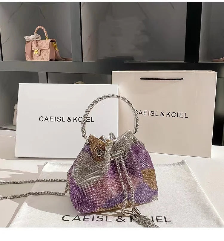 Sac de Soirée Luxe à Strass Cristal – Pochette Élégante Femme | Sac à Main Brillant pour Mariage, Soirée ou Cérémonie
