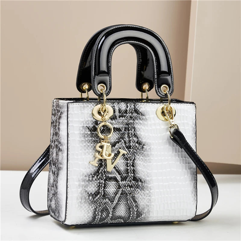 Sac à Main Femme Élégant en Similicuir Motif Crocodile – Design Haut de Gamme & Dégradé Chic