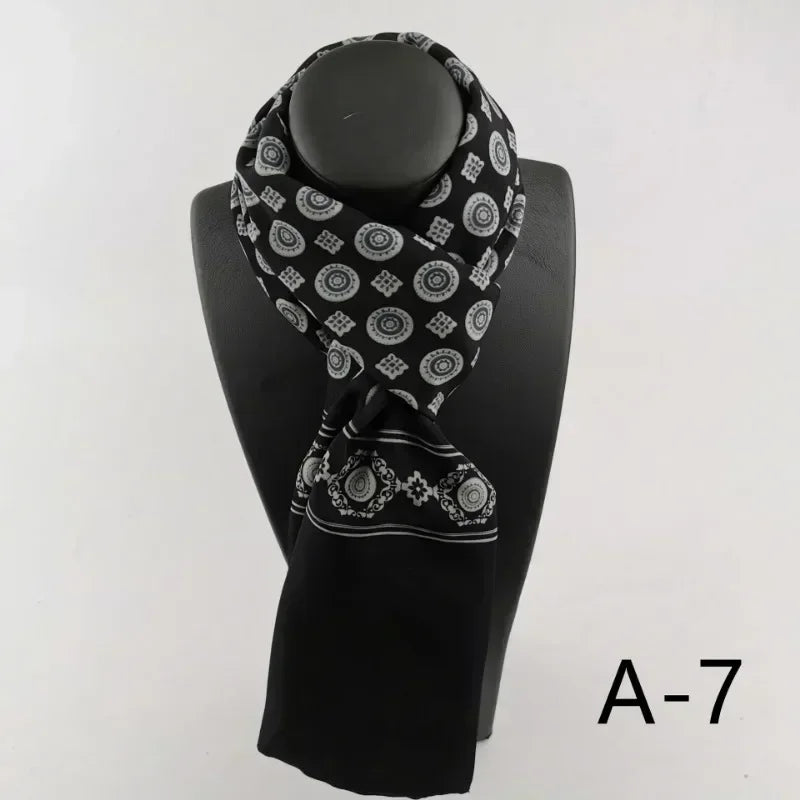 Foulard en Soie Homme & Femme – Élégant Motif Luxe | Écharpe Douce et Chic pour Printemps, Automne et Hiver
