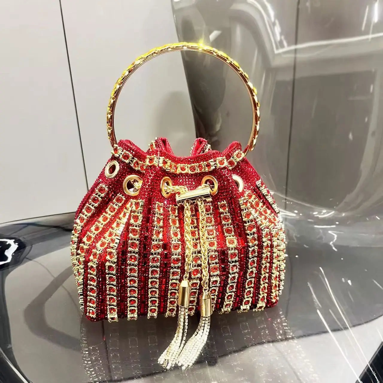 Sac de Soirée Luxe à Strass Cristal – Pochette Élégante Femme | Sac à Main Brillant pour Mariage, Soirée ou Cérémonie