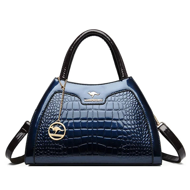 Sac à Main Femme Élégance Croco – Cuir Verni Luxe & Design Sophistiqué