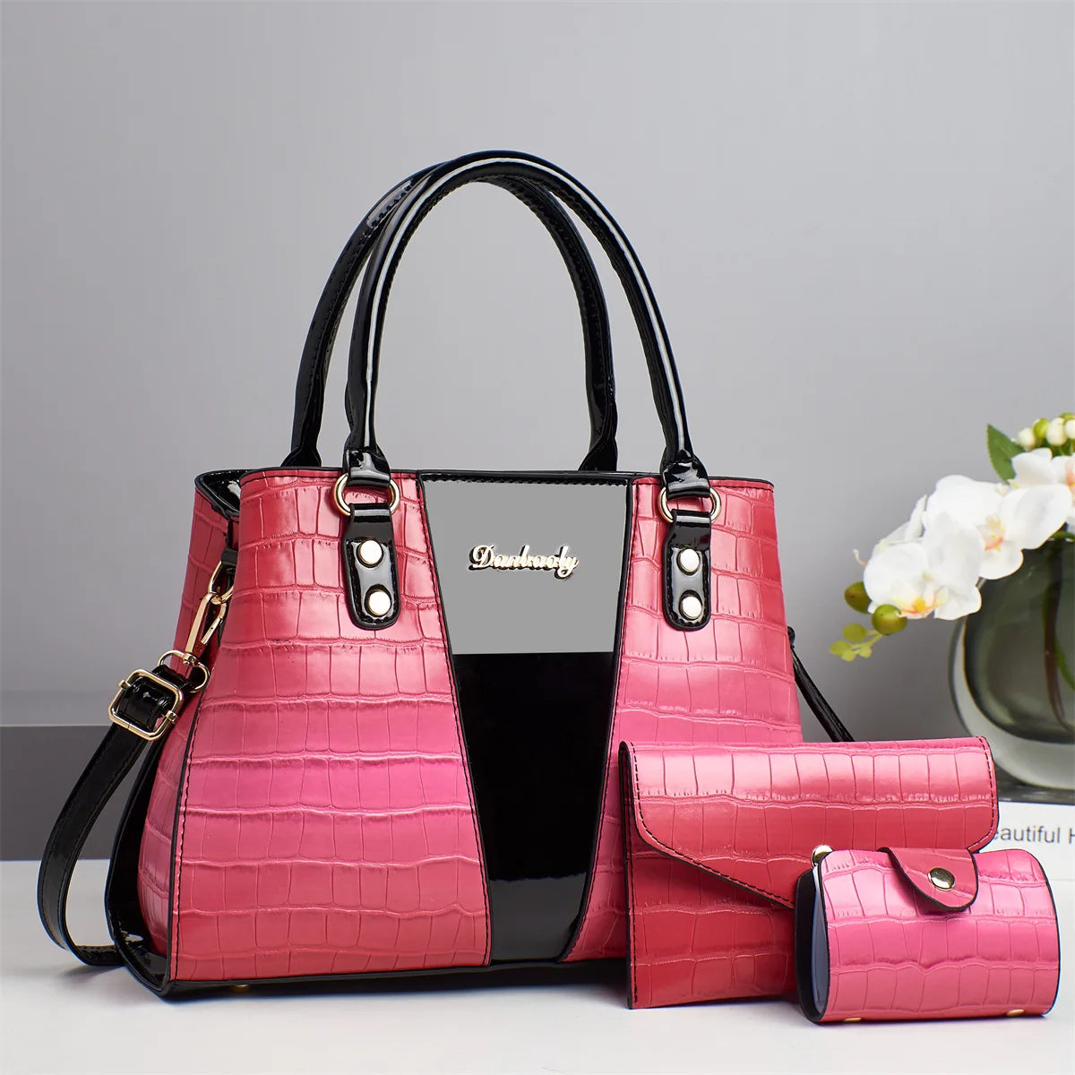 Ensemble de sacs à main de créateur – 3 pièces élégantes et pratiques pour femmes modernes.