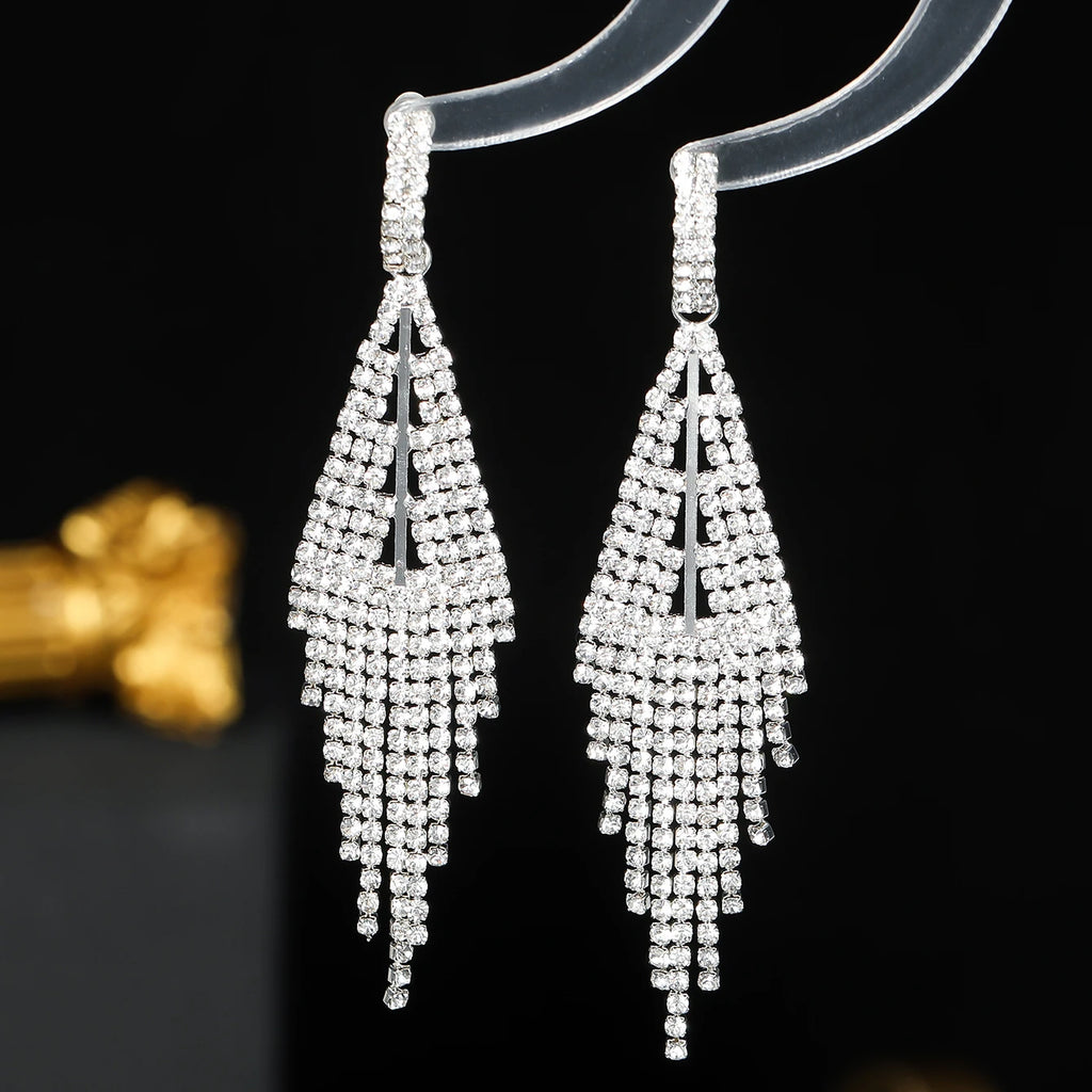 Boucles d’Oreilles Cristal Élégantes – Longues & Scintillantes | Spécial Soirée, Mariage & Événements – Le Monde de Cindy