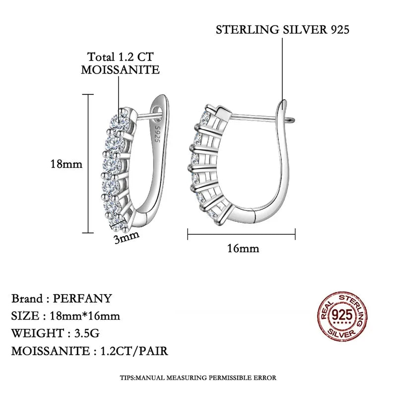 Boucles d’Oreilles Élégantes en Argent 925 – Moissanite 1.3 Carat | Bijoux de Luxe Étincelants et Intemporels