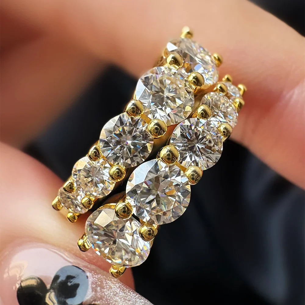 Bague Ouverte en Argent 925 avec Pierre Moissanite – Design Raffiné & Ajustable | Élégance et Éclat Intemporel pour Femme