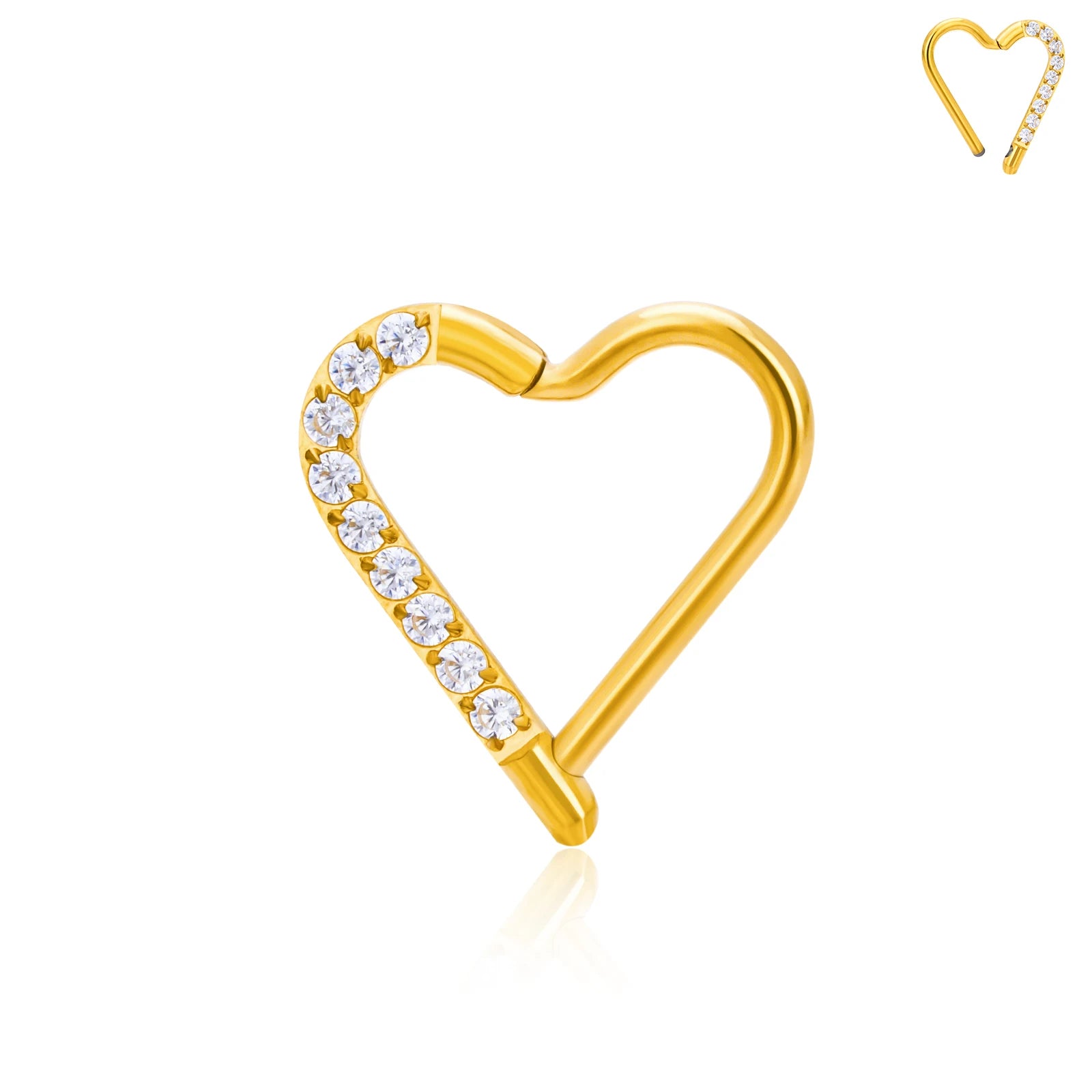 Ensemble de Piercings en Titane – Anneaux Cœur & D-Shape pour Nez, Lèvre et Oreille | Élégance & Confort Haut de Gamme