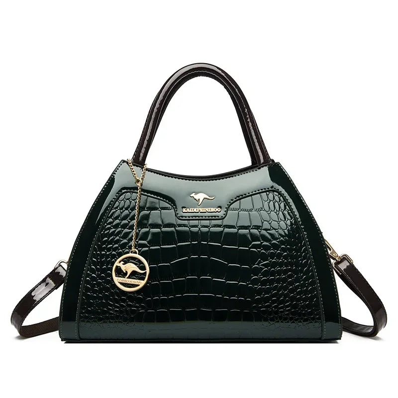 Sac à Main Femme Élégance Croco – Cuir Verni Luxe & Design Sophistiqué