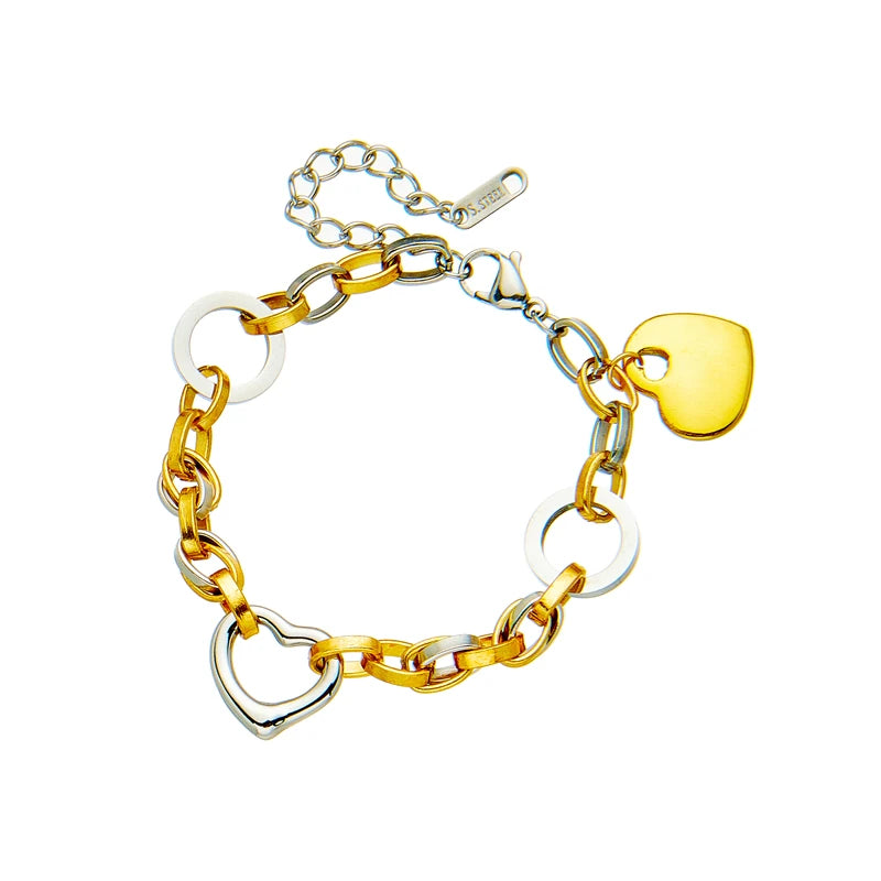Bracelet cœur en acier inoxydable 316L – Style moderne et tendance ✨