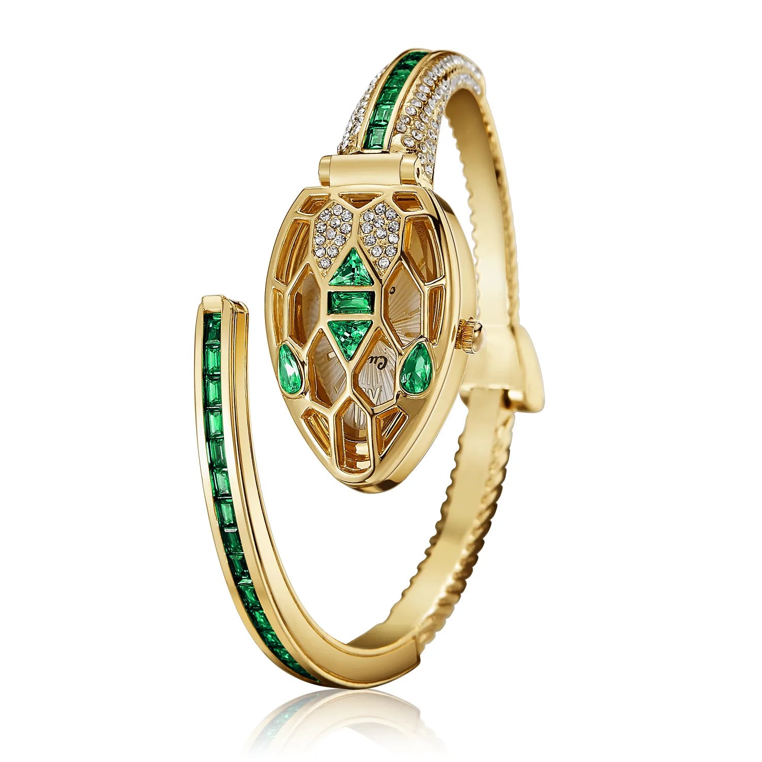 Montre bracelet “Émeraude Serpent” – Élégance audacieuse et design bijou luxueux