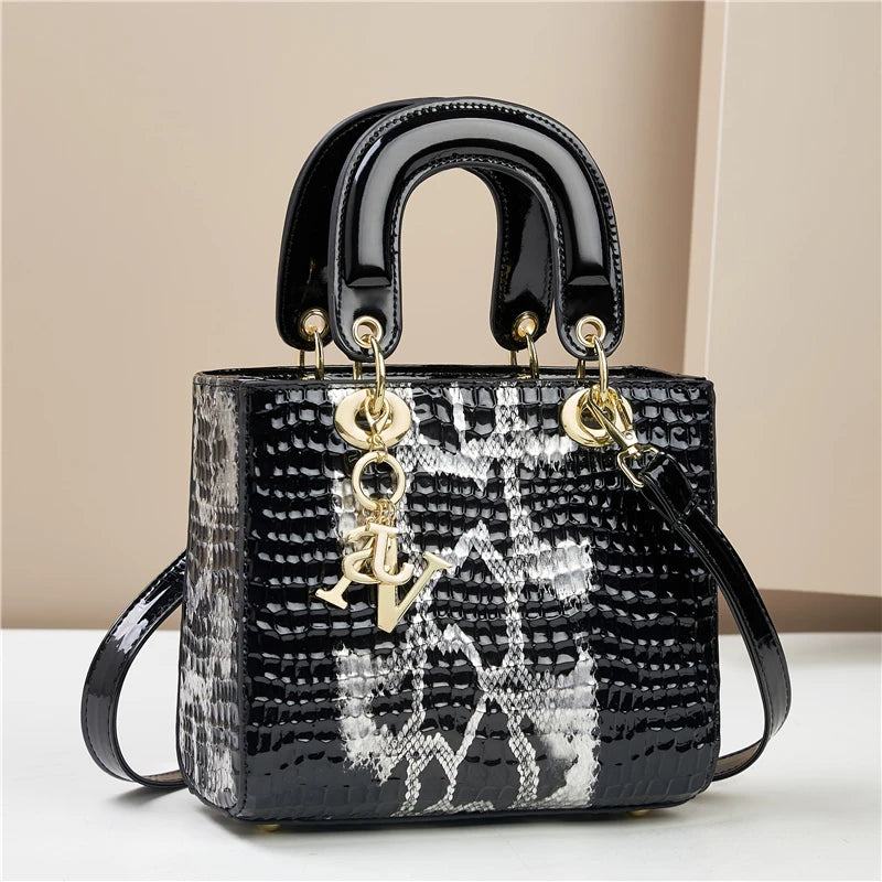 Sac à Main Femme Élégant en Similicuir Motif Crocodile – Design Haut de Gamme & Dégradé Chic