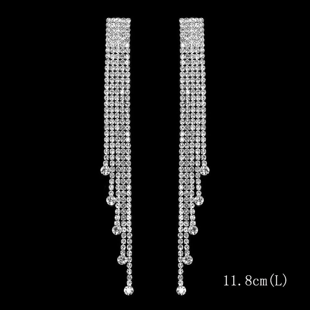 Boucles d’Oreilles Cristal Élégantes – Longues & Scintillantes | Spécial Soirée, Mariage & Événements – Le Monde de Cindy