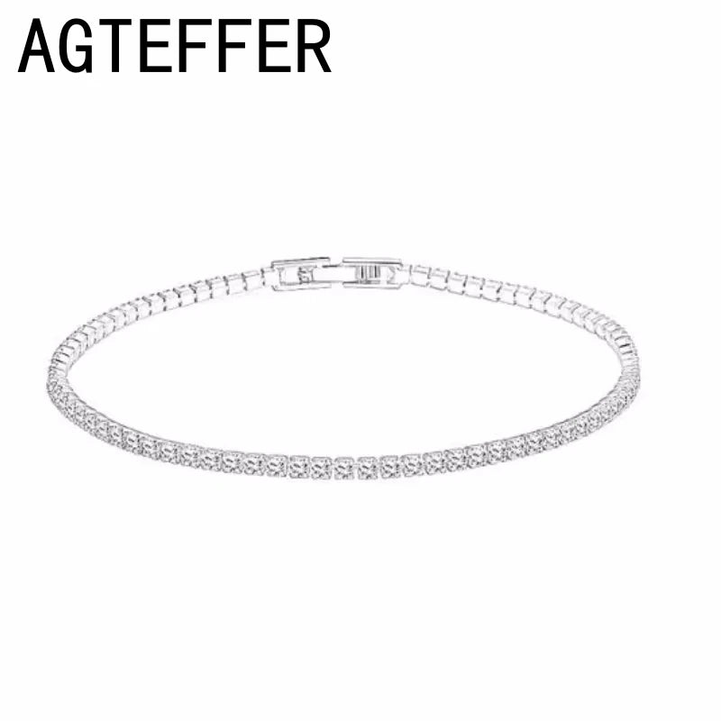 Bracelet Tennis Luxe en Argent 925 – Cristaux Zircon Brillants | Bijou Élégant pour Femme ou Homme, Soirée et Mariage