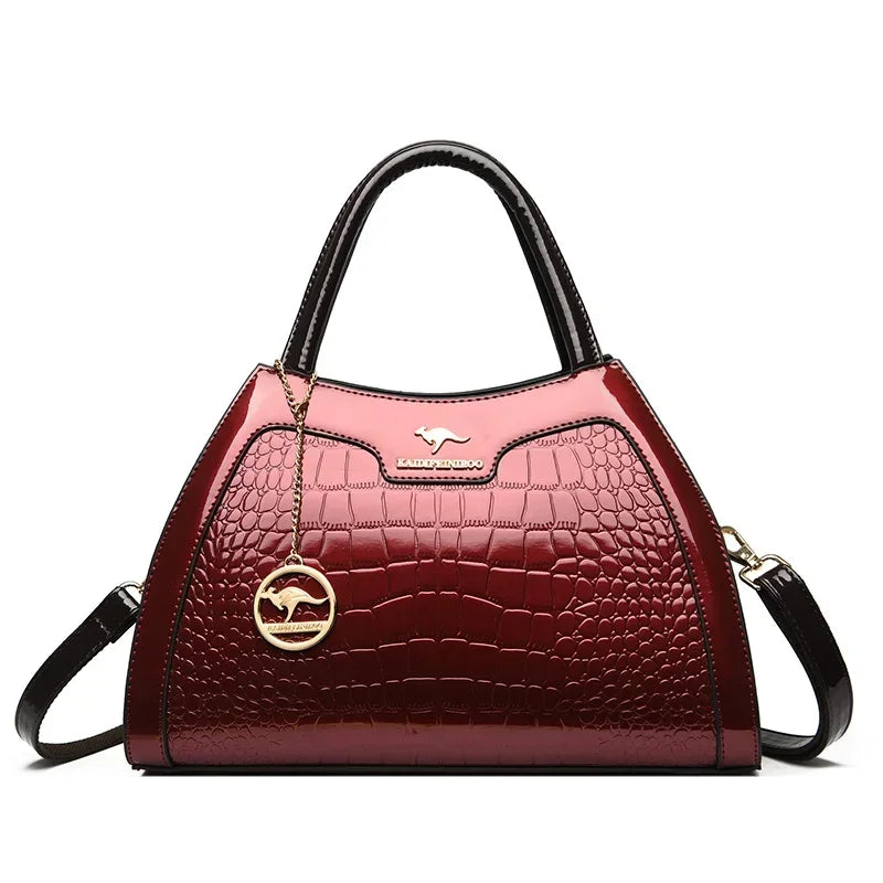 Sac à Main Femme Élégance Croco – Cuir Verni Luxe & Design Sophistiqué