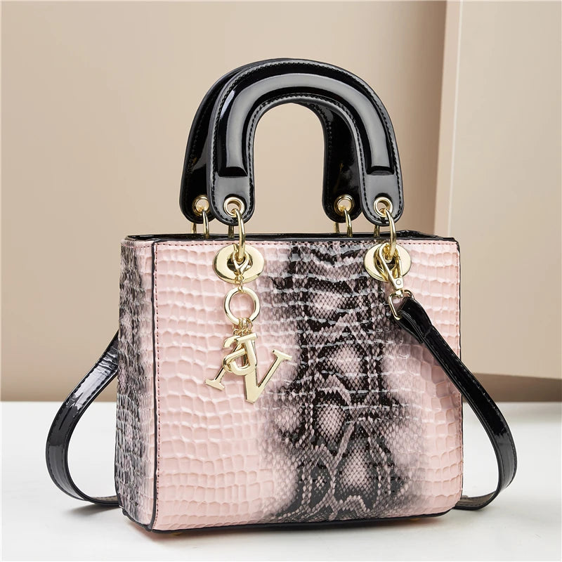 Sac à Main Femme Élégant en Similicuir Motif Crocodile – Design Haut de Gamme & Dégradé Chic