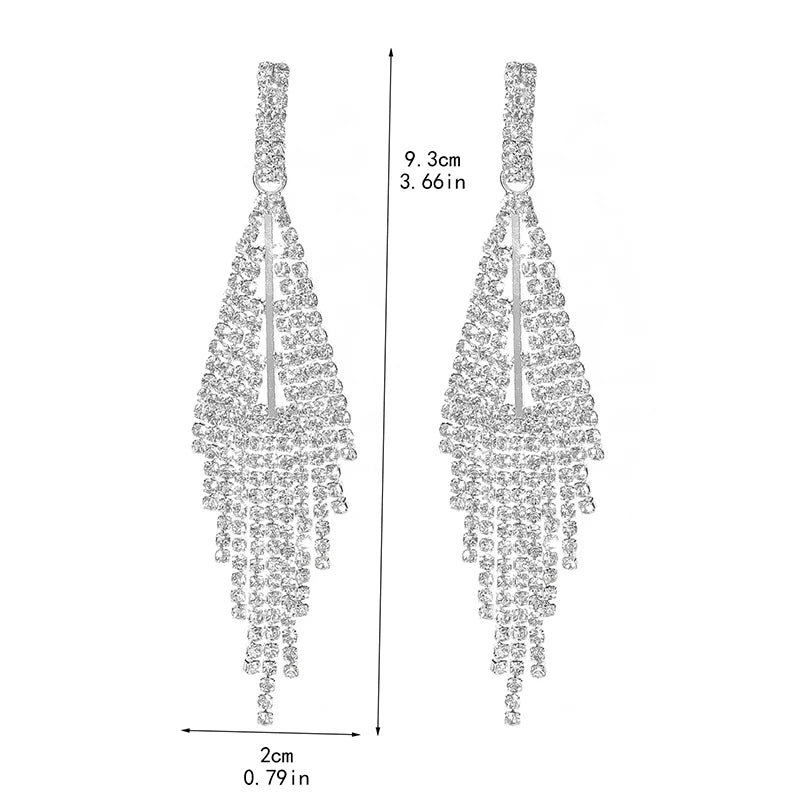 Boucles d’Oreilles Cristal Élégantes – Longues & Scintillantes | Spécial Soirée, Mariage & Événements – Le Monde de Cindy