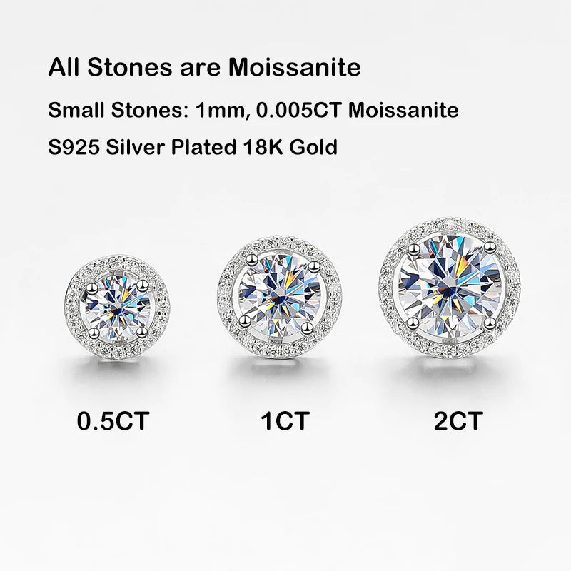 Boucles d’Oreilles Moissanite 2CT en Argent 925 – Éclat Diamant & Élégance Intemporelle | Bijoux de Luxe pour Femme