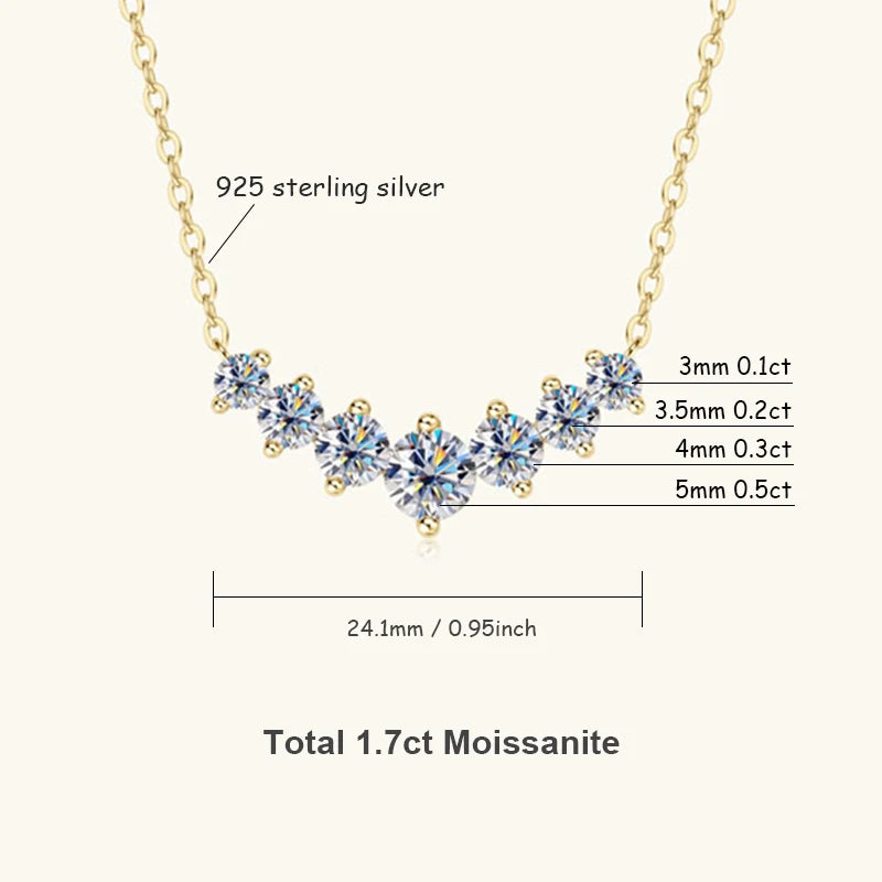 Collier U-Smile en Moissanite D VVS1 – Éclat Diamant, Argent Sterling 925, Luxe et Élégance Féminine