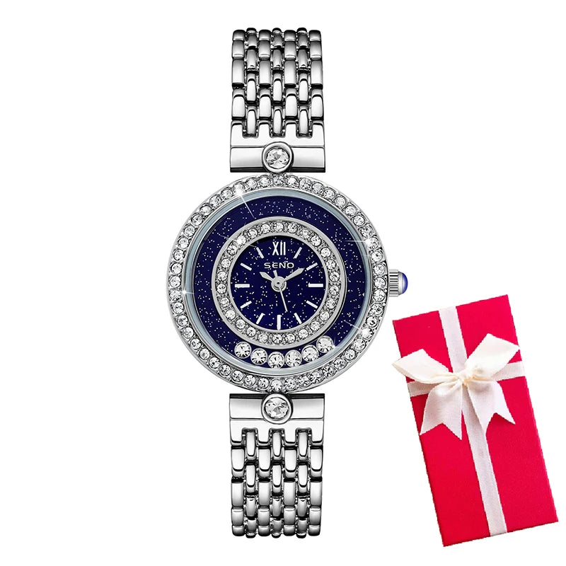 Montre Femme Élégante en Argent – Design Bracelet de Luxe en Acier Inoxydable | Mode & Raffinement au Quotidien