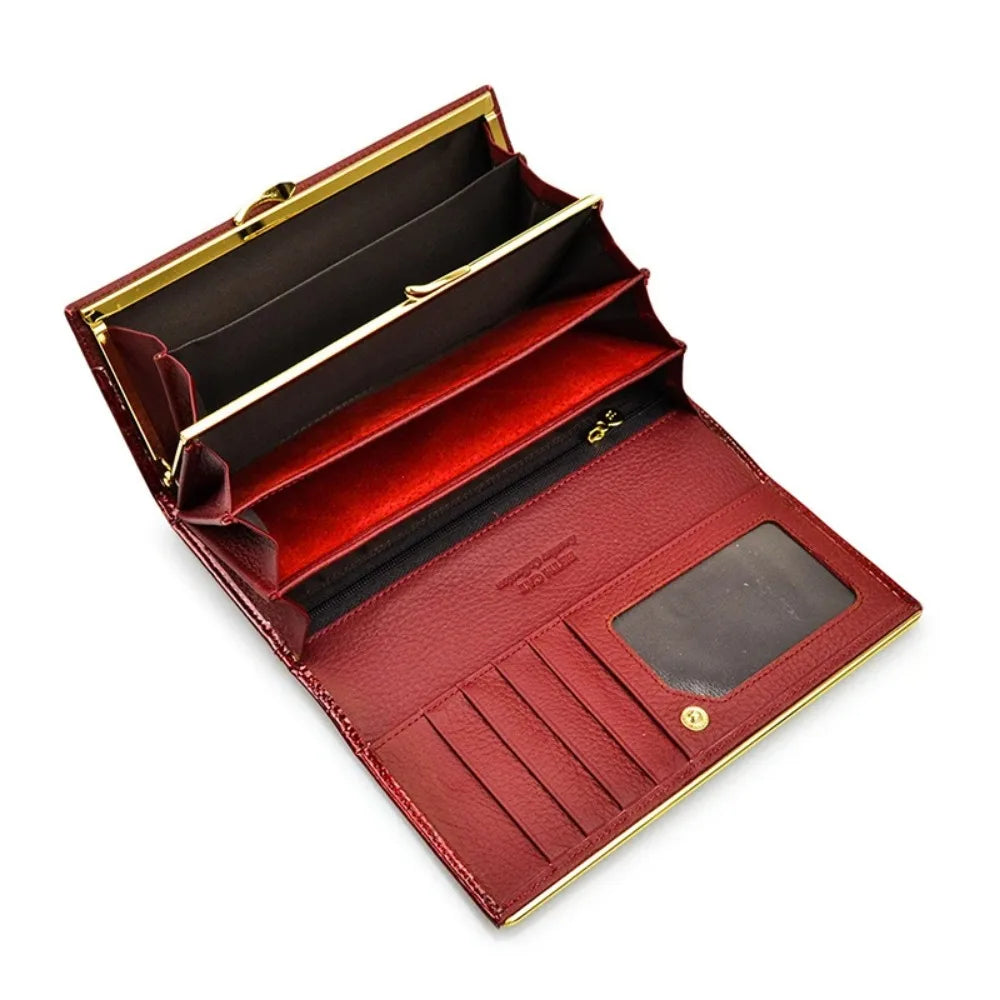 Portefeuille Femme en Cuir Véritable – Motif Crocodile Chic | Porte-Monnaie de Luxe Élégant et Pratique