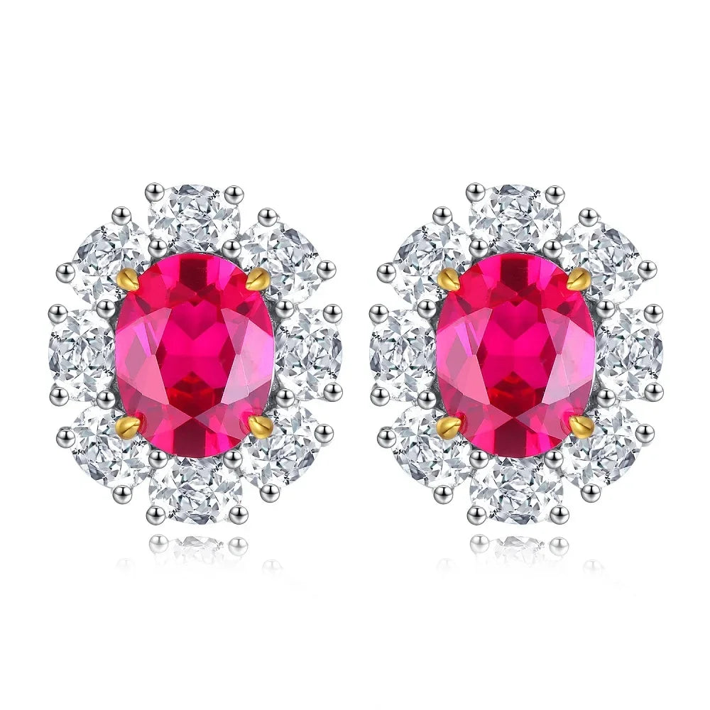 Boucles d’Oreilles Moissanite & Aigue-Marine en Platine PT950 – Éclat Précieux et Élégance Intemporelle