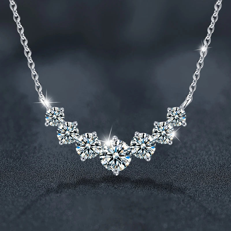 Collier U-Smile en Moissanite D VVS1 – Éclat Diamant, Argent Sterling 925, Luxe et Élégance Féminine