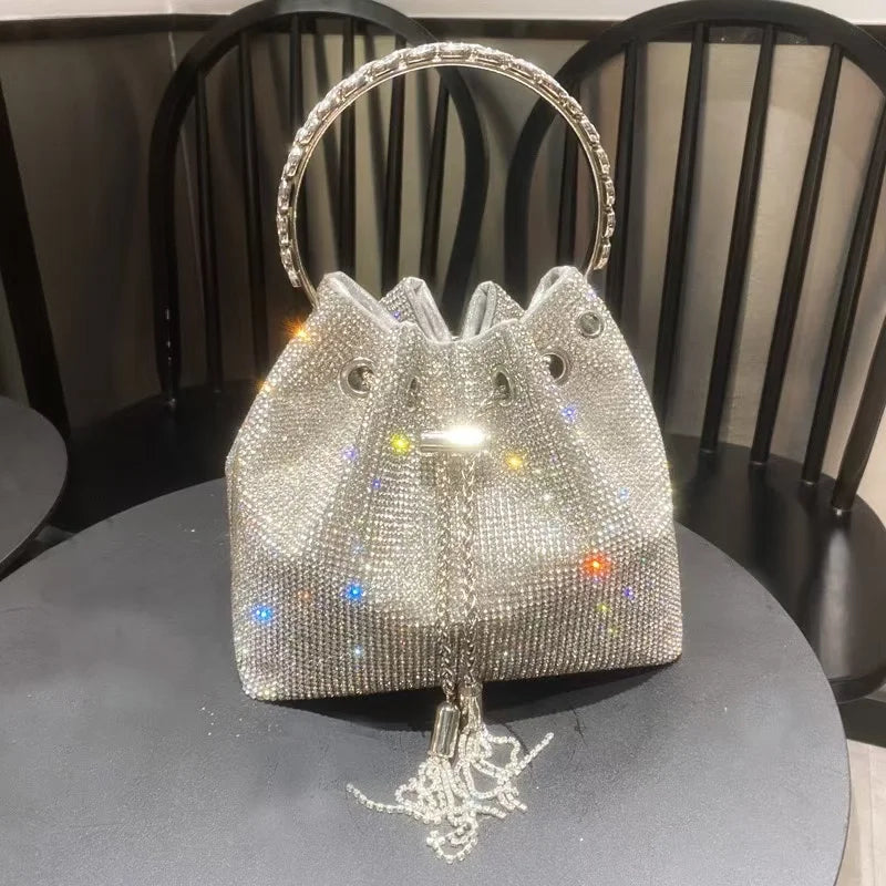 Sac de Soirée Luxe à Strass Cristal – Pochette Élégante Femme | Sac à Main Brillant pour Mariage, Soirée ou Cérémonie