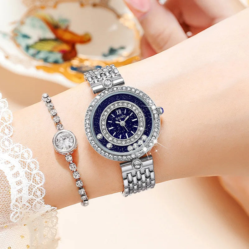 Montre Femme Élégante en Argent – Design Bracelet de Luxe en Acier Inoxydable | Mode & Raffinement au Quotidien