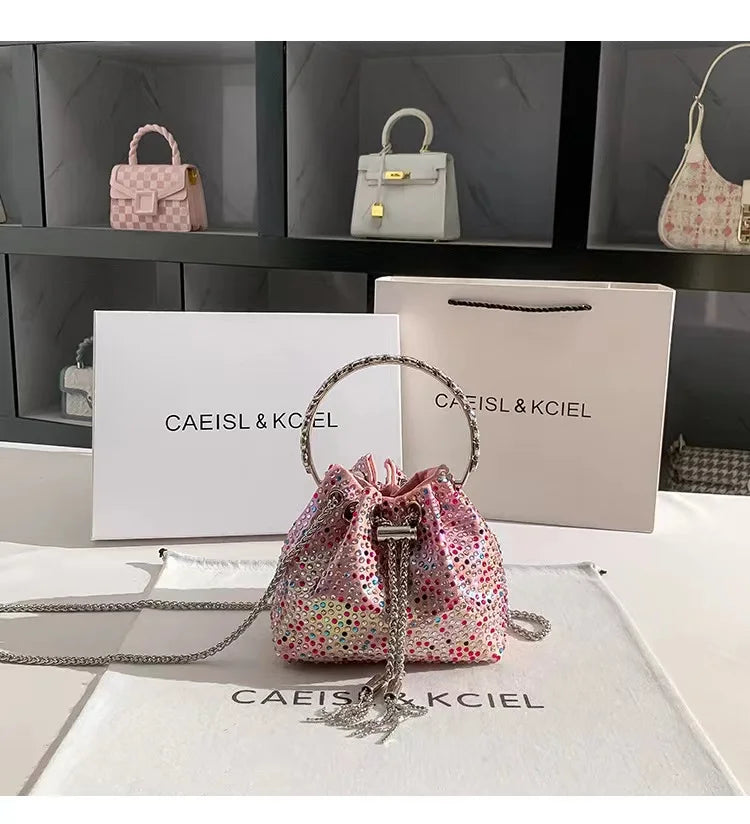 Sac de Soirée Luxe à Strass Cristal – Pochette Élégante Femme | Sac à Main Brillant pour Mariage, Soirée ou Cérémonie