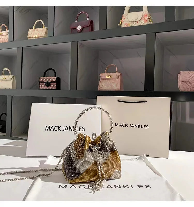 Sac de Soirée Luxe à Strass Cristal – Pochette Élégante Femme | Sac à Main Brillant pour Mariage, Soirée ou Cérémonie