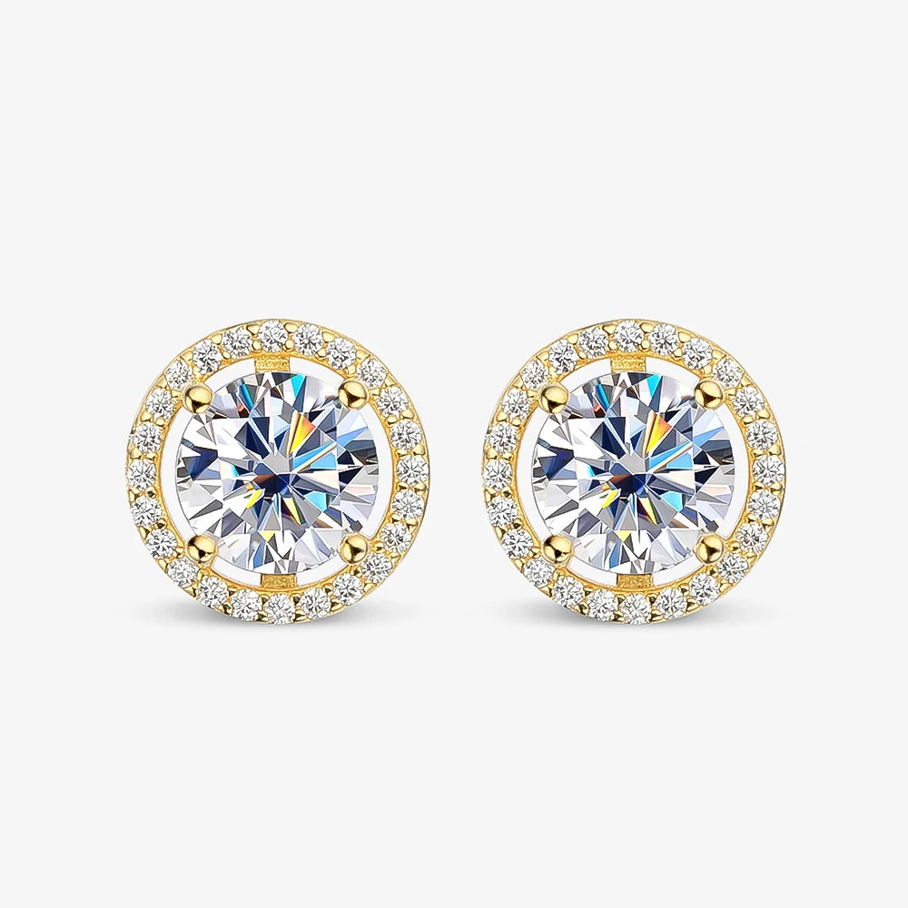 Boucles d’Oreilles Moissanite 2CT en Argent 925 – Éclat Diamant & Élégance Intemporelle | Bijoux de Luxe pour Femme