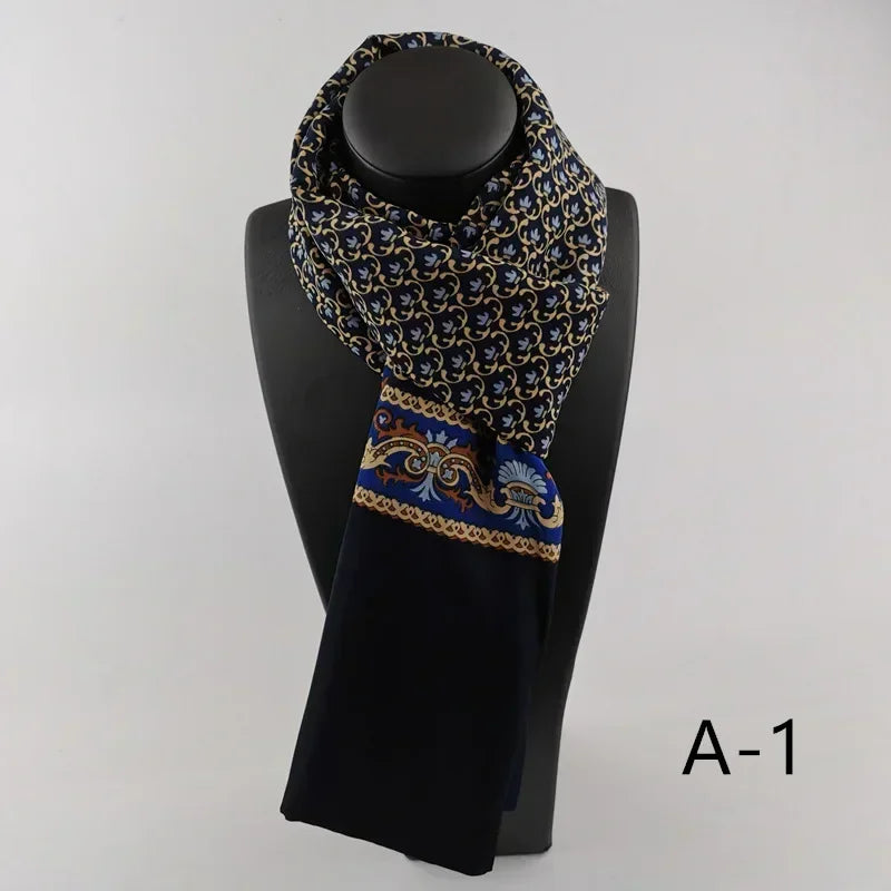 Foulard en Soie Homme & Femme – Élégant Motif Luxe | Écharpe Douce et Chic pour Printemps, Automne et Hiver
