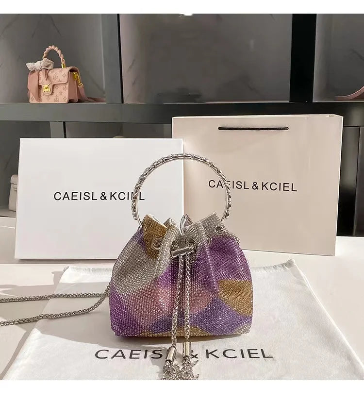 Sac de Soirée Luxe à Strass Cristal – Pochette Élégante Femme | Sac à Main Brillant pour Mariage, Soirée ou Cérémonie
