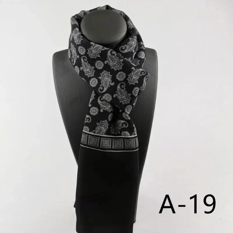 Foulard en Soie Homme & Femme – Élégant Motif Luxe | Écharpe Douce et Chic pour Printemps, Automne et Hiver