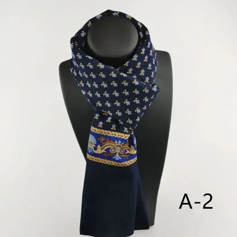 Foulard en Soie Homme & Femme – Élégant Motif Luxe | Écharpe Douce et Chic pour Printemps, Automne et Hiver