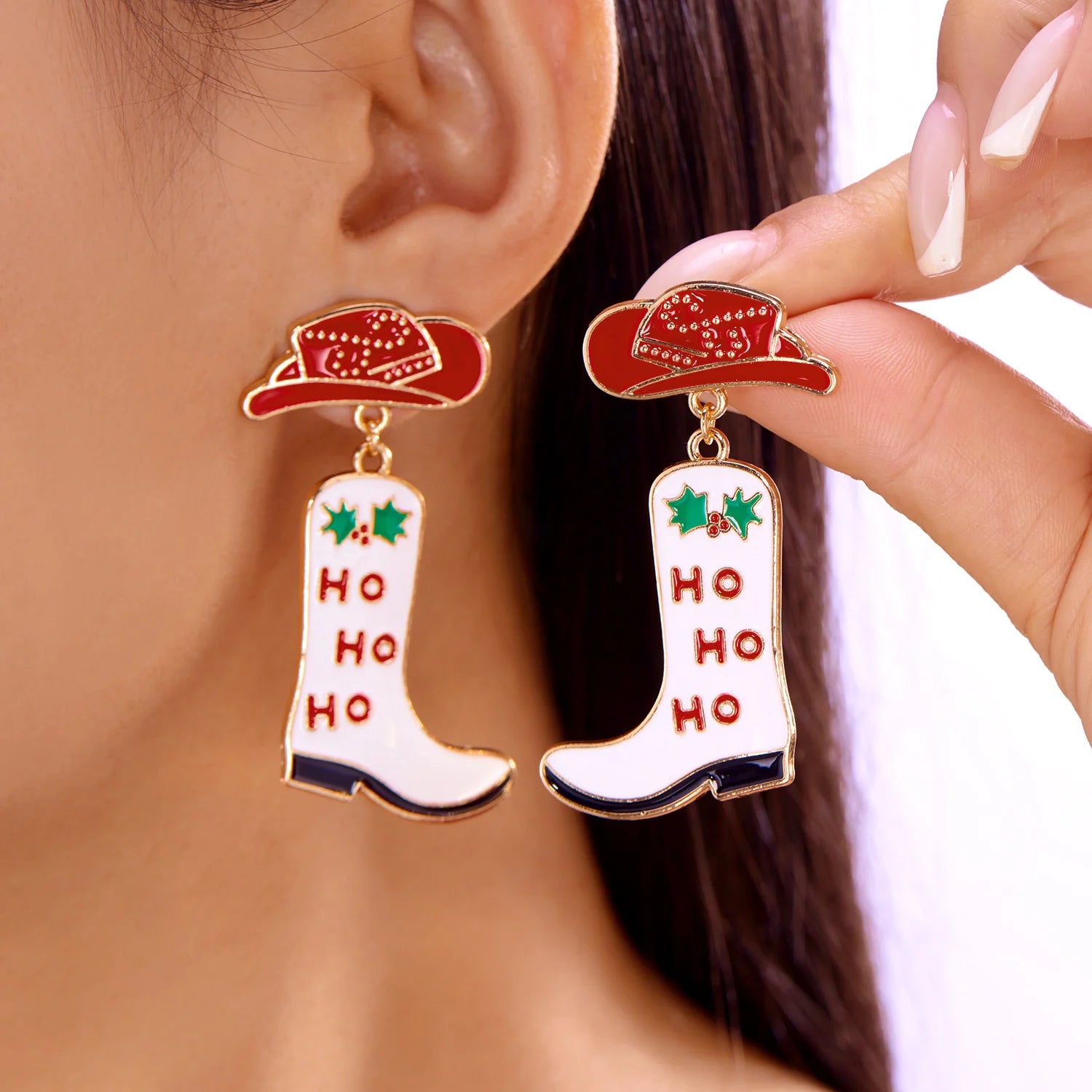 Boucles d’Oreilles Esprit Noël – Sapin, Flocon & Sucre d’Orge 🎄✨