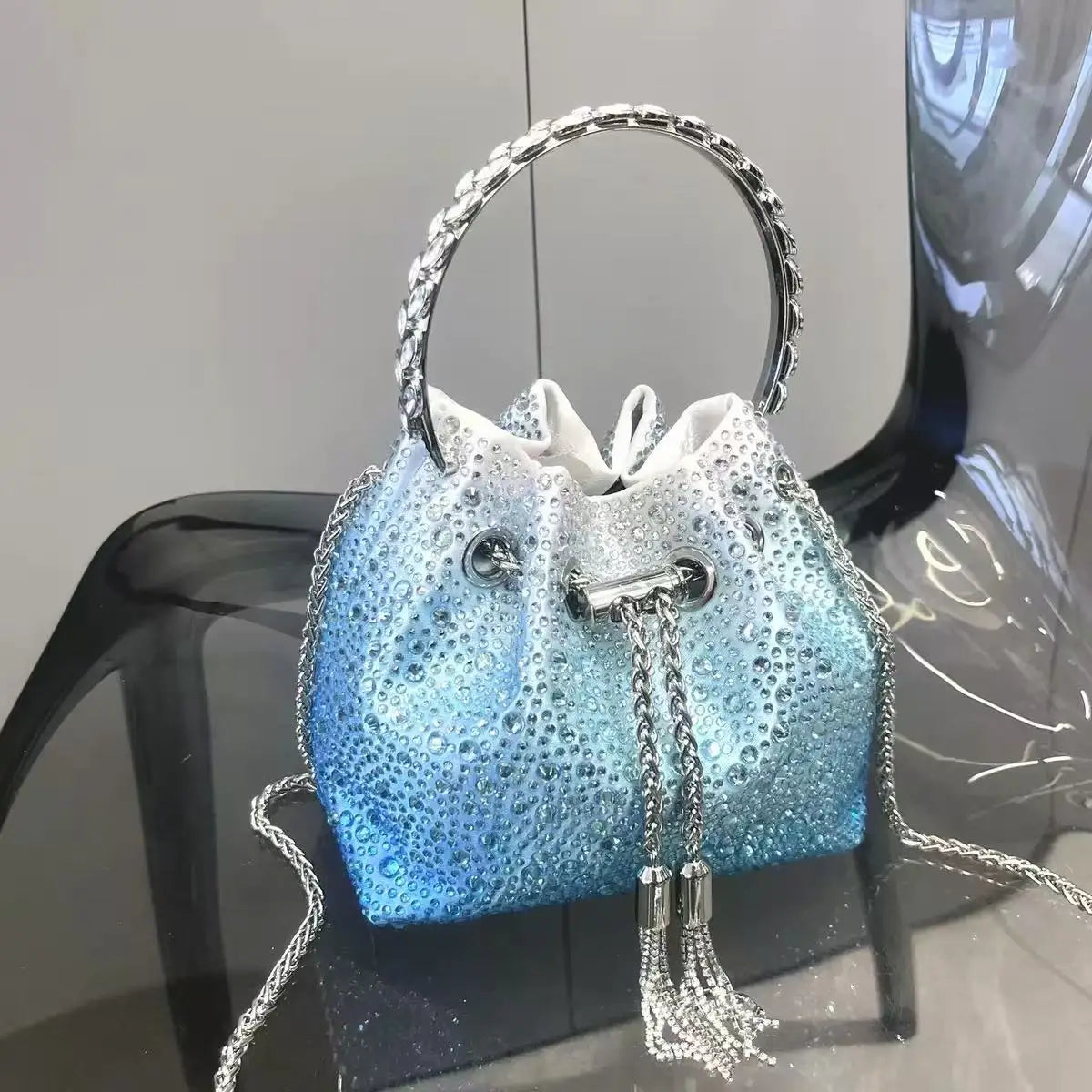 Sac de Soirée Luxe à Strass Cristal – Pochette Élégante Femme | Sac à Main Brillant pour Mariage, Soirée ou Cérémonie