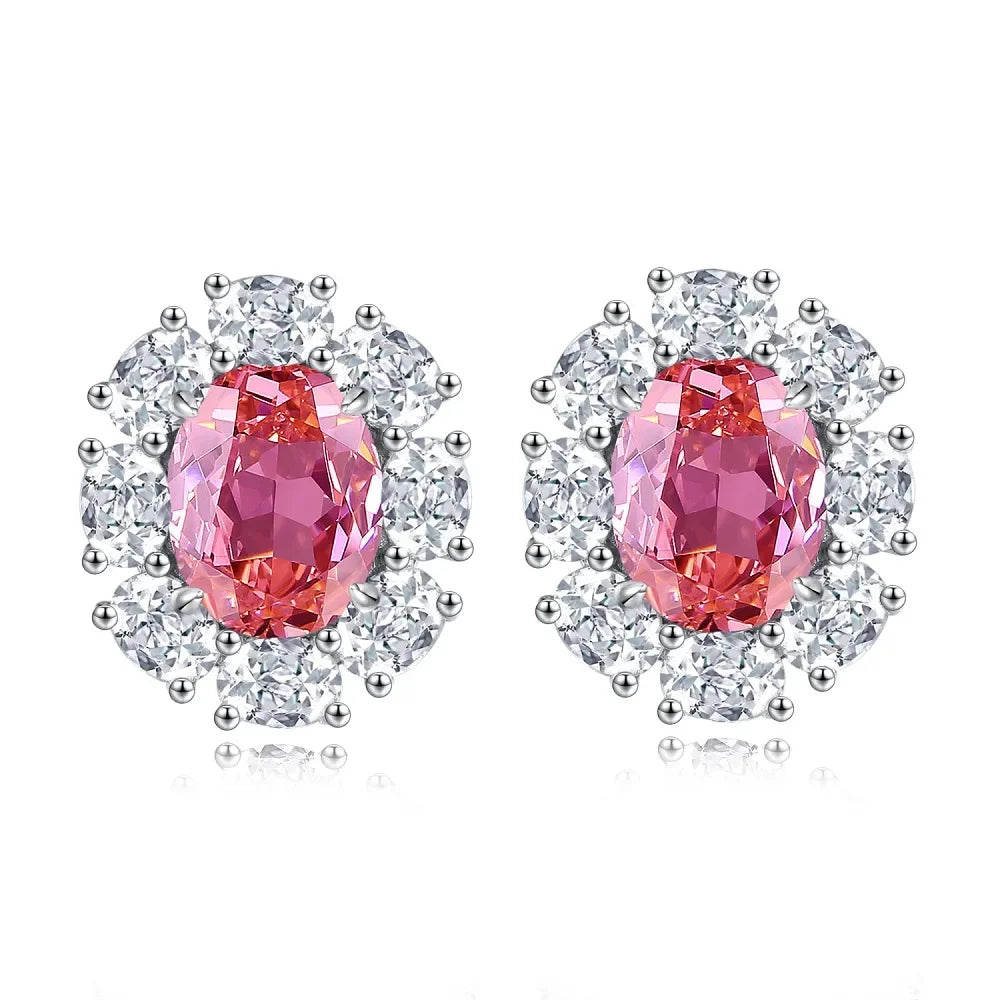 Boucles d’Oreilles Moissanite & Aigue-Marine en Platine PT950 – Éclat Précieux et Élégance Intemporelle