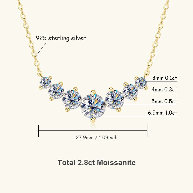 Collier U-Smile en Moissanite D VVS1 – Éclat Diamant, Argent Sterling 925, Luxe et Élégance Féminine