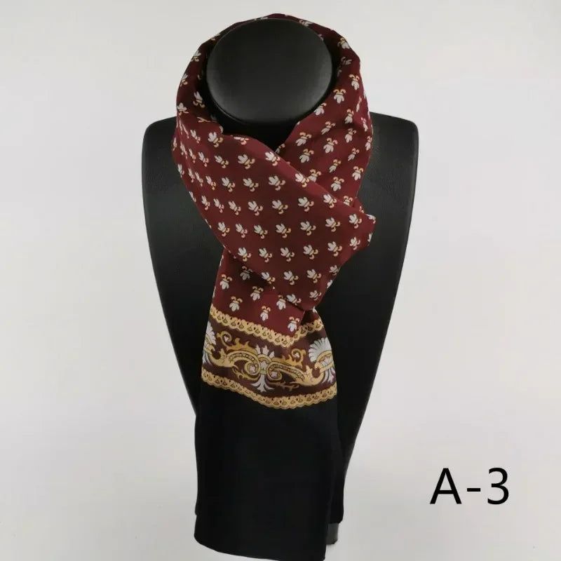 Foulard en Soie Homme & Femme – Élégant Motif Luxe | Écharpe Douce et Chic pour Printemps, Automne et Hiver
