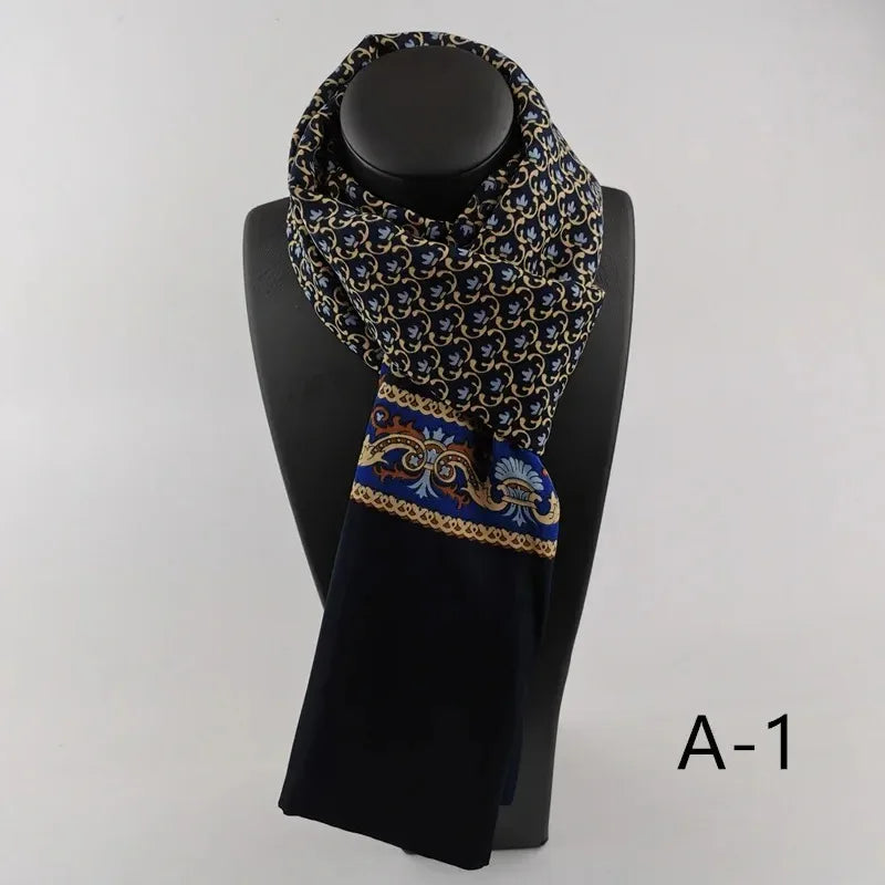 Foulard en Soie Homme & Femme – Élégant Motif Luxe | Écharpe Douce et Chic pour Printemps, Automne et Hiver