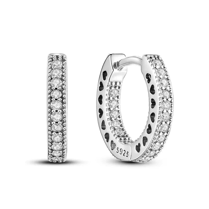 Boucles d’Oreilles Créoles Scintillantes en Argent 925 – Zircons Multicolores & Design Élégant | Bijou Hypoallergénique de Luxe pour Femme