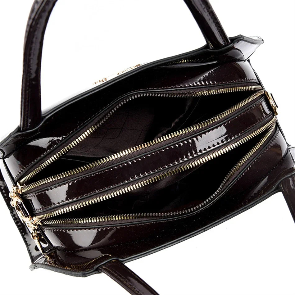 Sac à Main Femme Élégance Croco – Cuir Verni Luxe & Design Sophistiqué