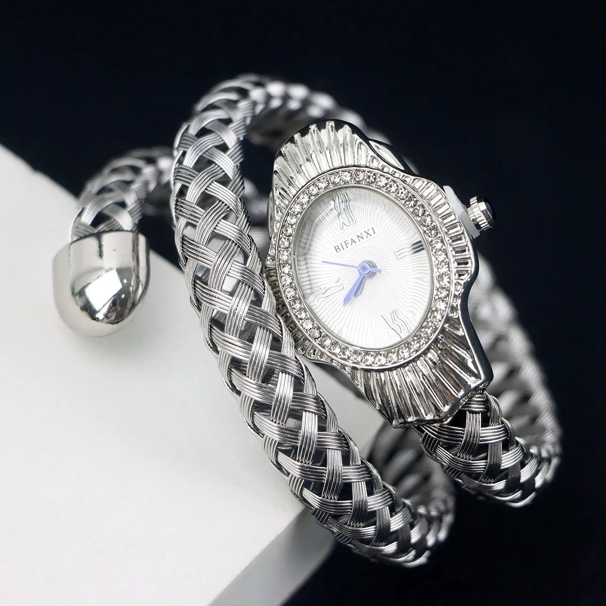 Montre Femme Serpent Élégante – Design Unique avec Pierre Bleue | Style Rétro & Luxe Intemporel