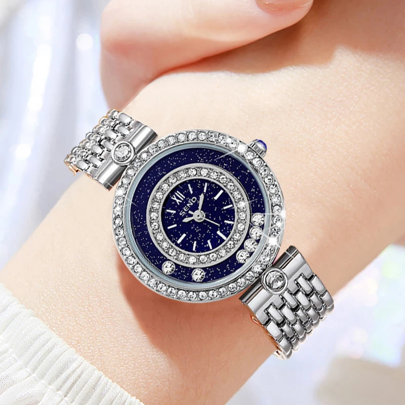 Montre Femme Élégante en Argent – Design Bracelet de Luxe en Acier Inoxydable | Mode & Raffinement au Quotidien